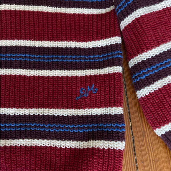 DAMSON MADDER Ilona Rugby Knit Sweater in Red Maroon Blue White Stripe Jumper - Picture 9 of 11